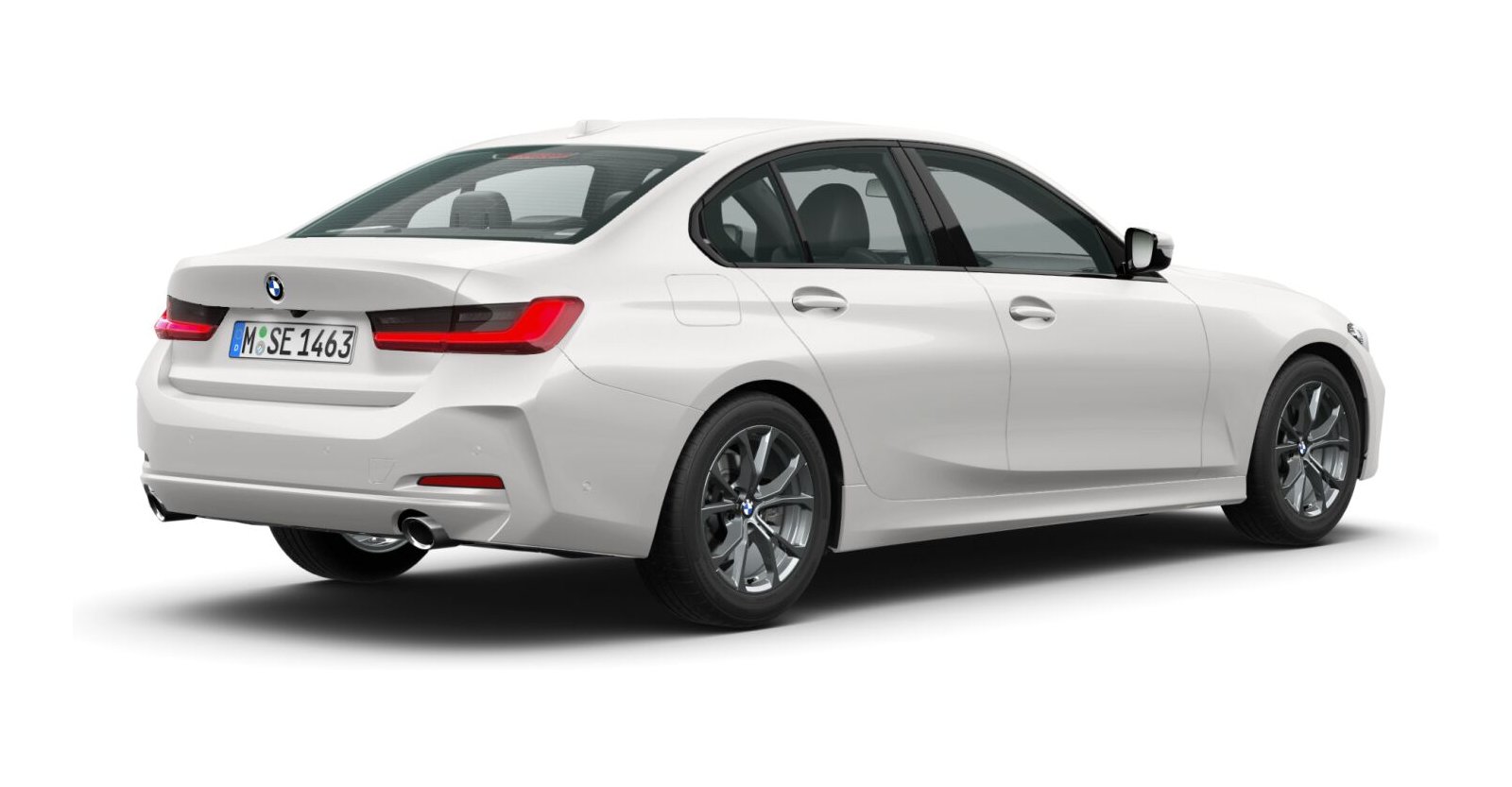 BMW BMW 3er in Weiß von hinten BMW BMW 3er in Weiß von hinten