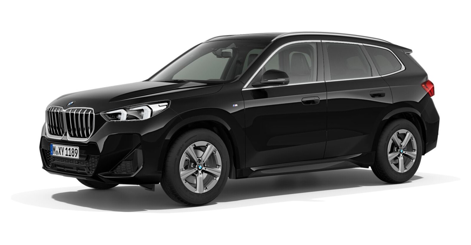 BMW X1 sDrive18i in Schwarz von vorne BMW X1 sDrive18i in Schwarz von vorne