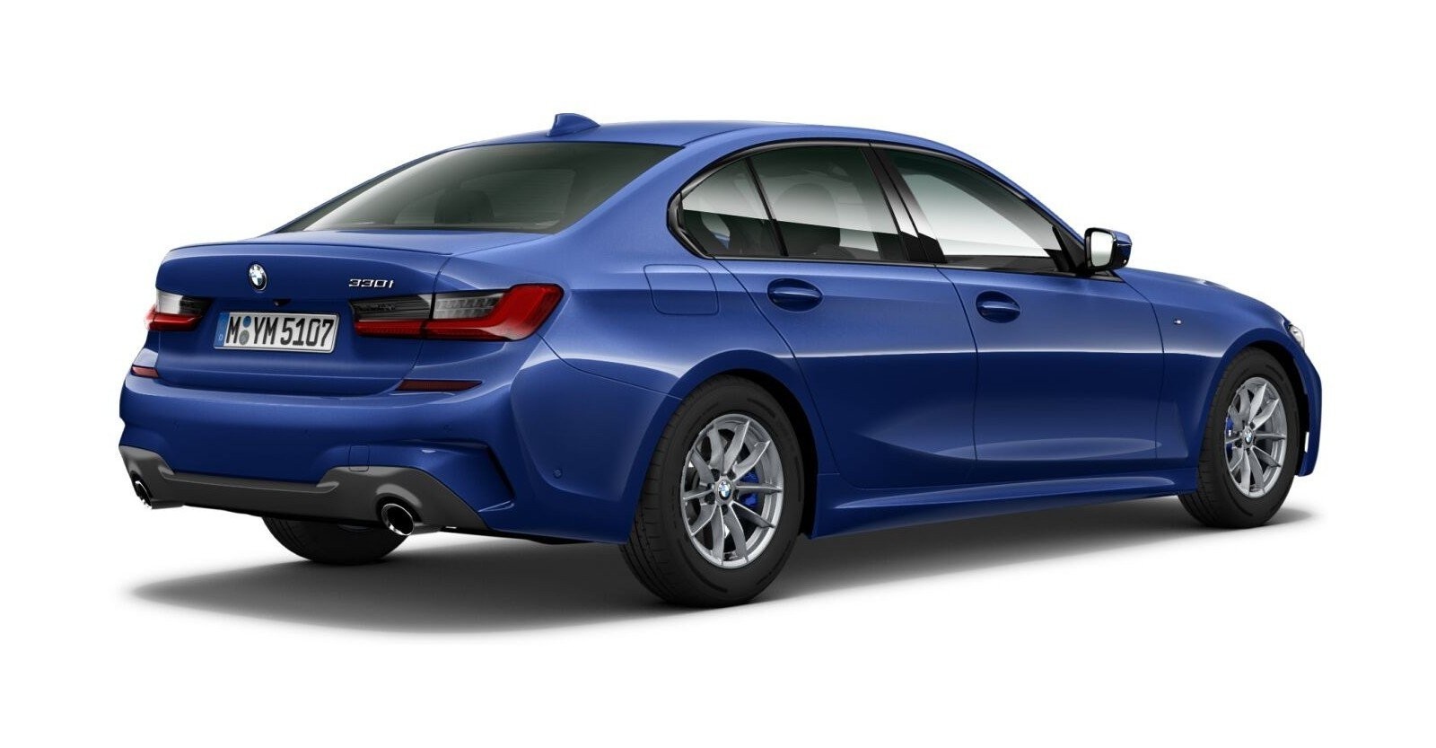 BMW BMW 3er in Blau von hinten BMW BMW 3er in Blau von hinten
