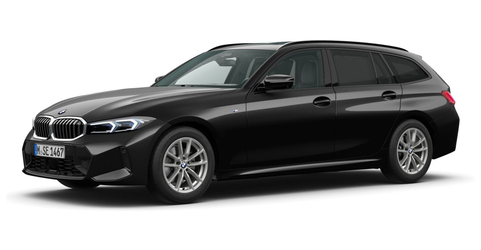 BMW BMW 3er in Schwarz von vorne BMW BMW 3er in Schwarz von vorne