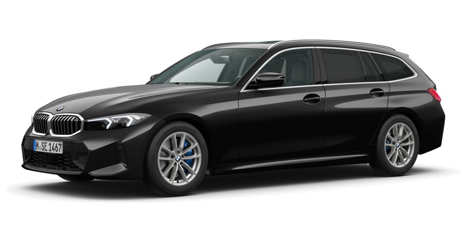 BMW BMW 3er in Schwarz von vorne BMW BMW 3er in Schwarz von vorne