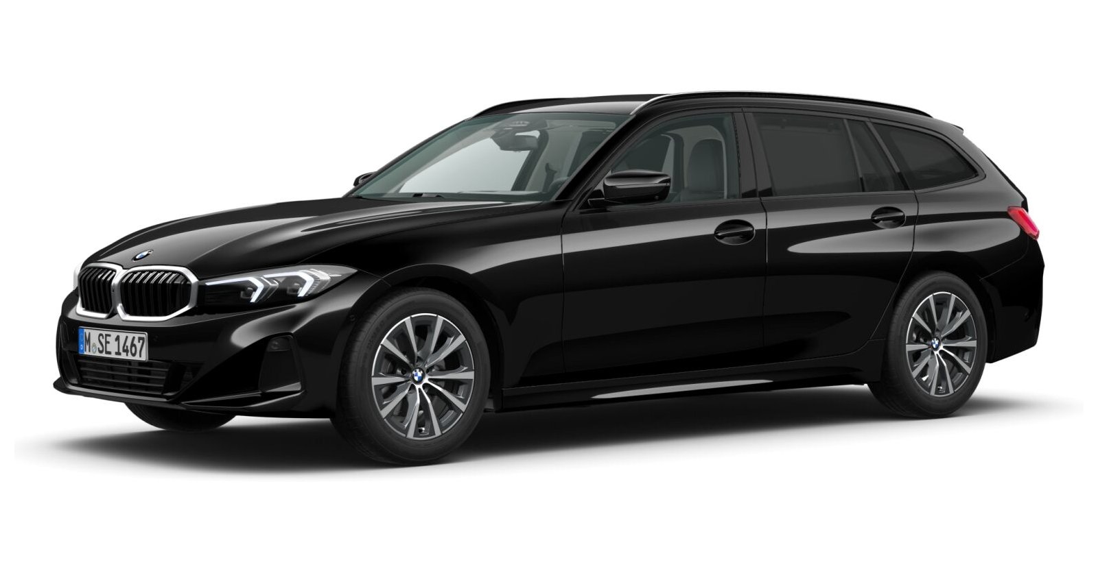 BMW BMW 3er in Schwarz von vorne BMW BMW 3er in Schwarz von vorne
