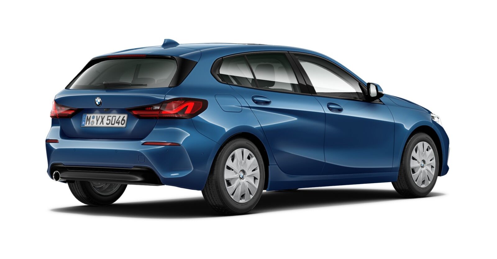 BMW BMW 1er in Blau von hinten BMW BMW 1er in Blau von hinten
