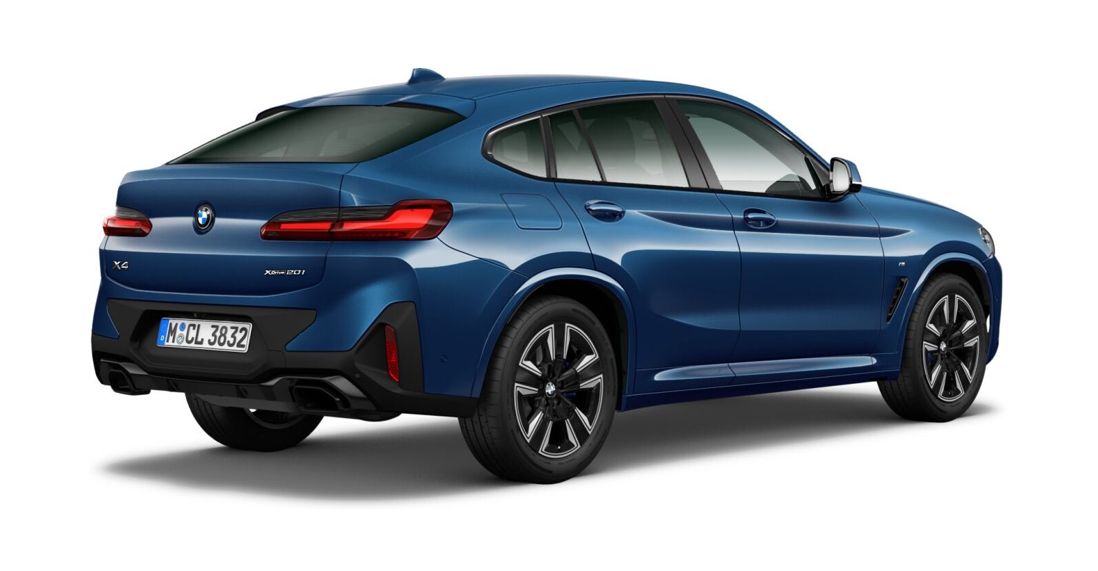 BMW BMW X in Blau von hinten BMW BMW X in Blau von hinten