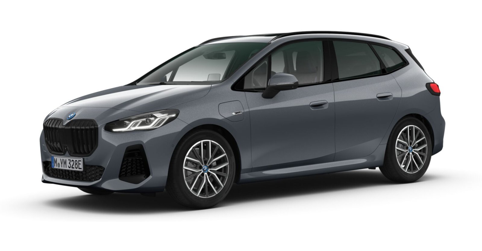 BMW 225e xDrive Active Tourer in Grau von vorne BMW 225e xDrive Active Tourer in Grau von vorne