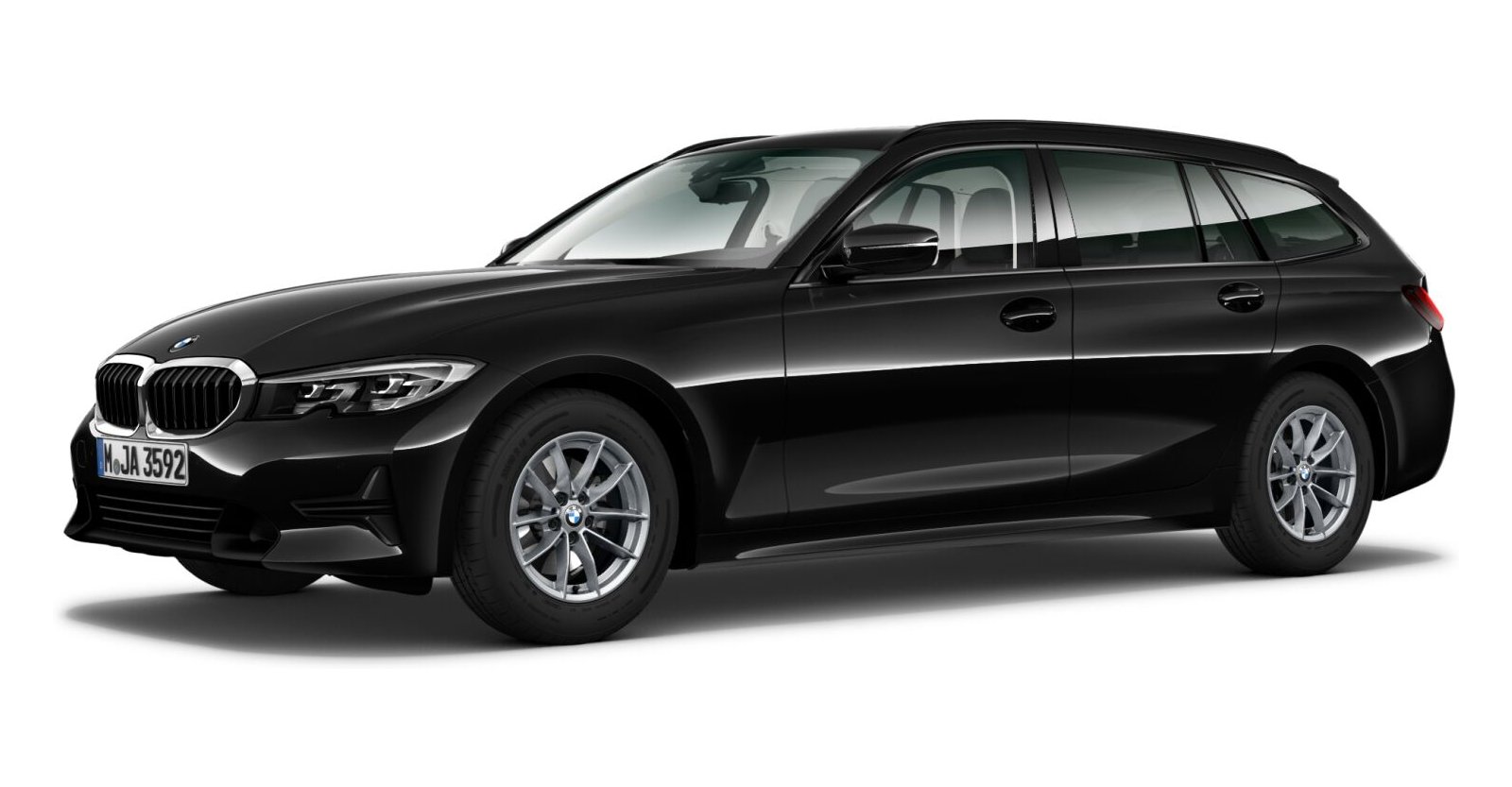 BMW BMW 3er in Schwarz von vorne BMW BMW 3er in Schwarz von vorne
