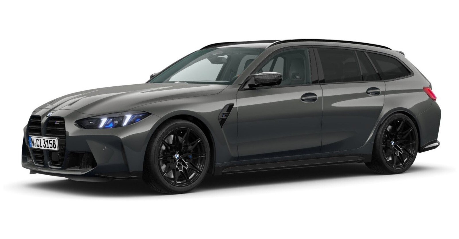 BMW M3 Competition Touring mit M xDrive in Grau von vorne BMW M3 Competition Touring mit M xDrive in Grau von vorne