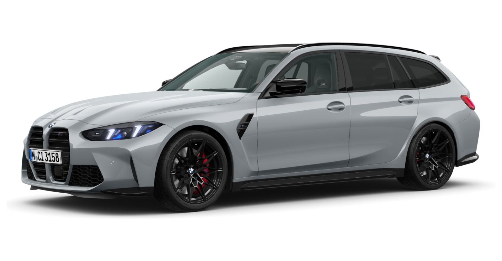 BMW M3 Competition Touring mit M xDrive in Grau von vorne
