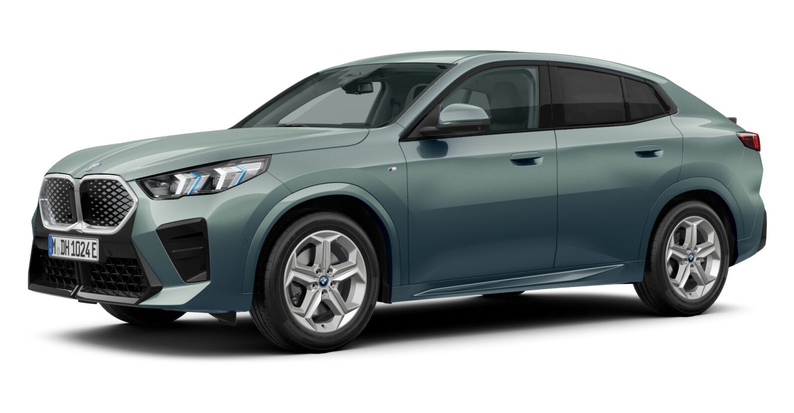 BMW iX2 xDrive30 in Grün von vorne