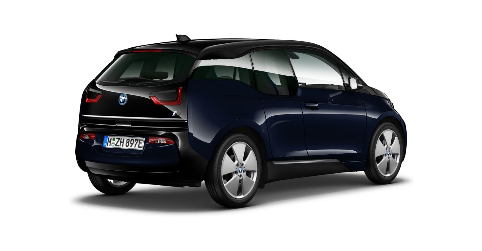 BMW BMW I in Blau von hinten BMW BMW I in Blau von hinten