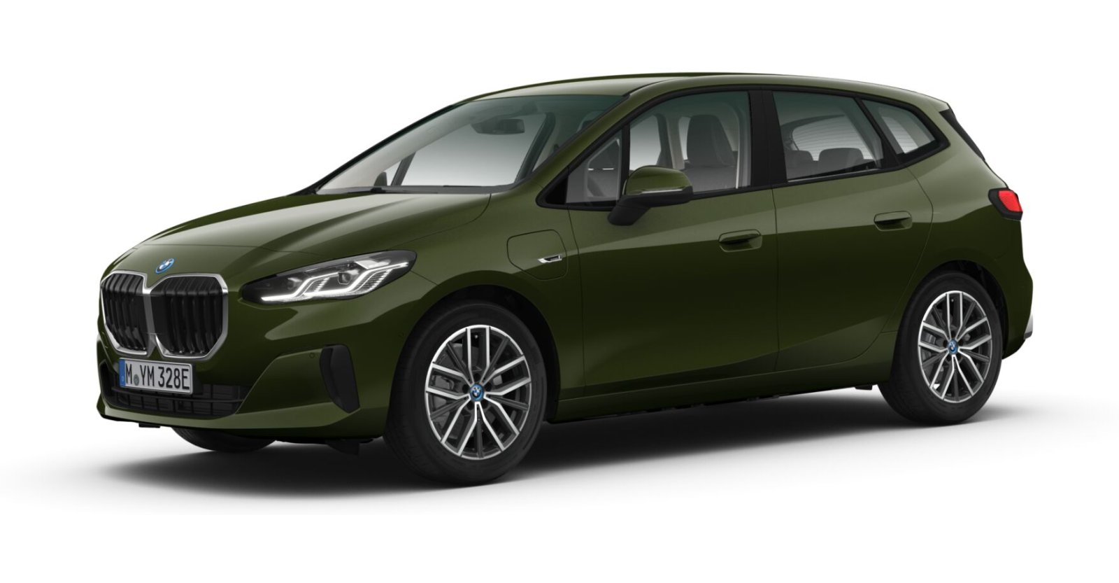 BMW 225e xDrive Active Tourer in Grün von vorne BMW 225e xDrive Active Tourer in Grün von vorne