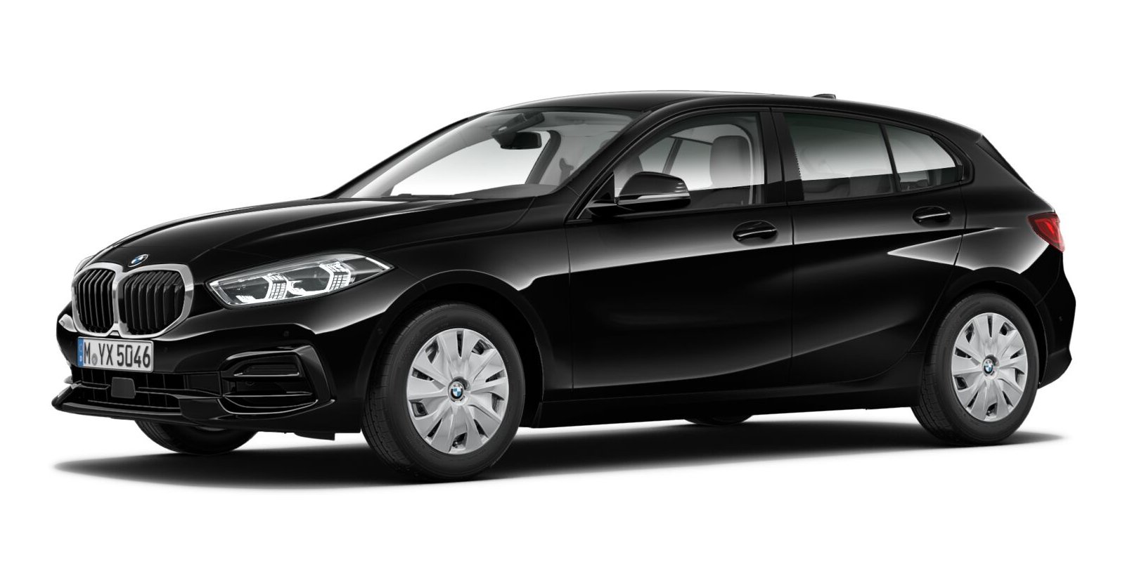 BMW 120d xDrive in Schwarz von vorne BMW 120d xDrive in Schwarz von vorne