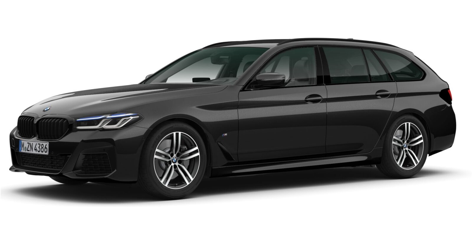 BMW 520d Touring in Schwarz von vorne