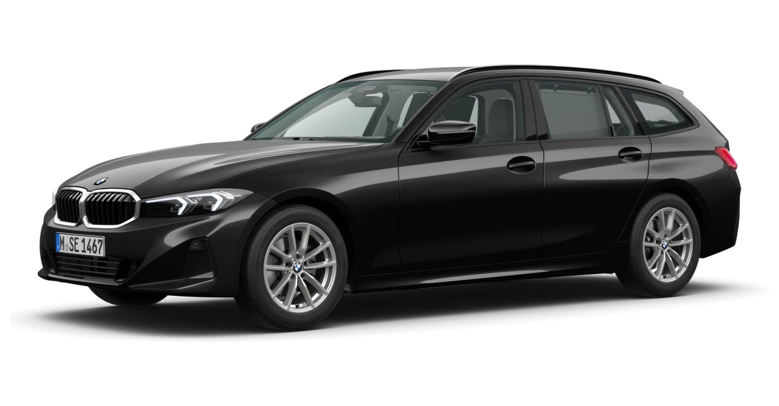 BMW BMW 3er in Schwarz von vorne BMW BMW 3er in Schwarz von vorne