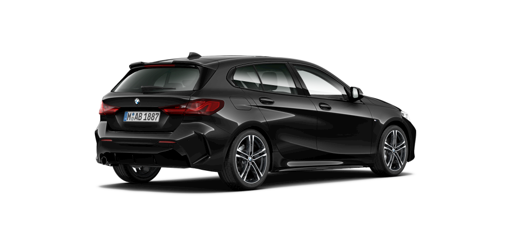 BMW BMW 1er in Schwarz von hinten