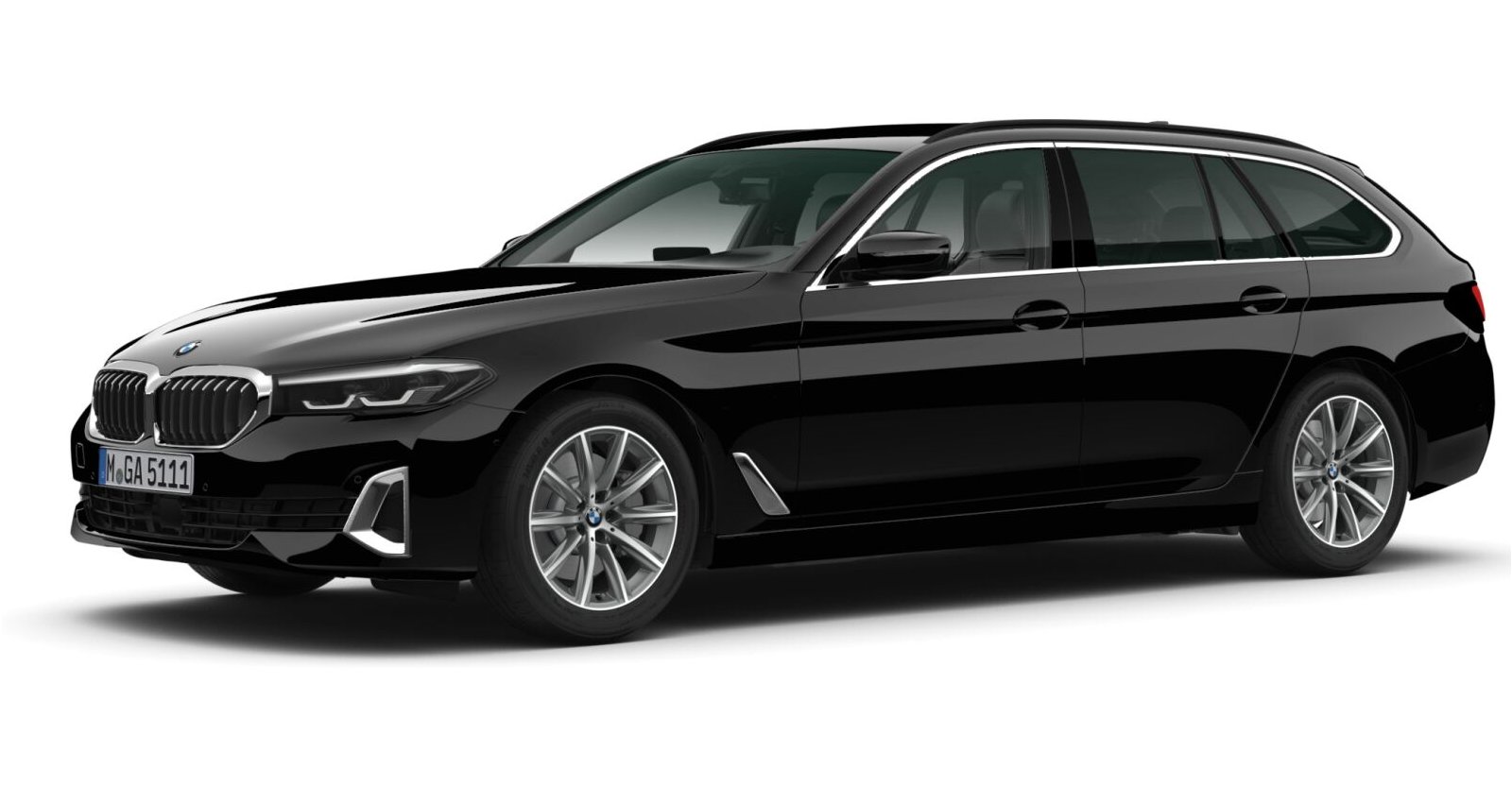 BMW 520d Touring in Black von vorne BMW 520d Touring in Black von vorne