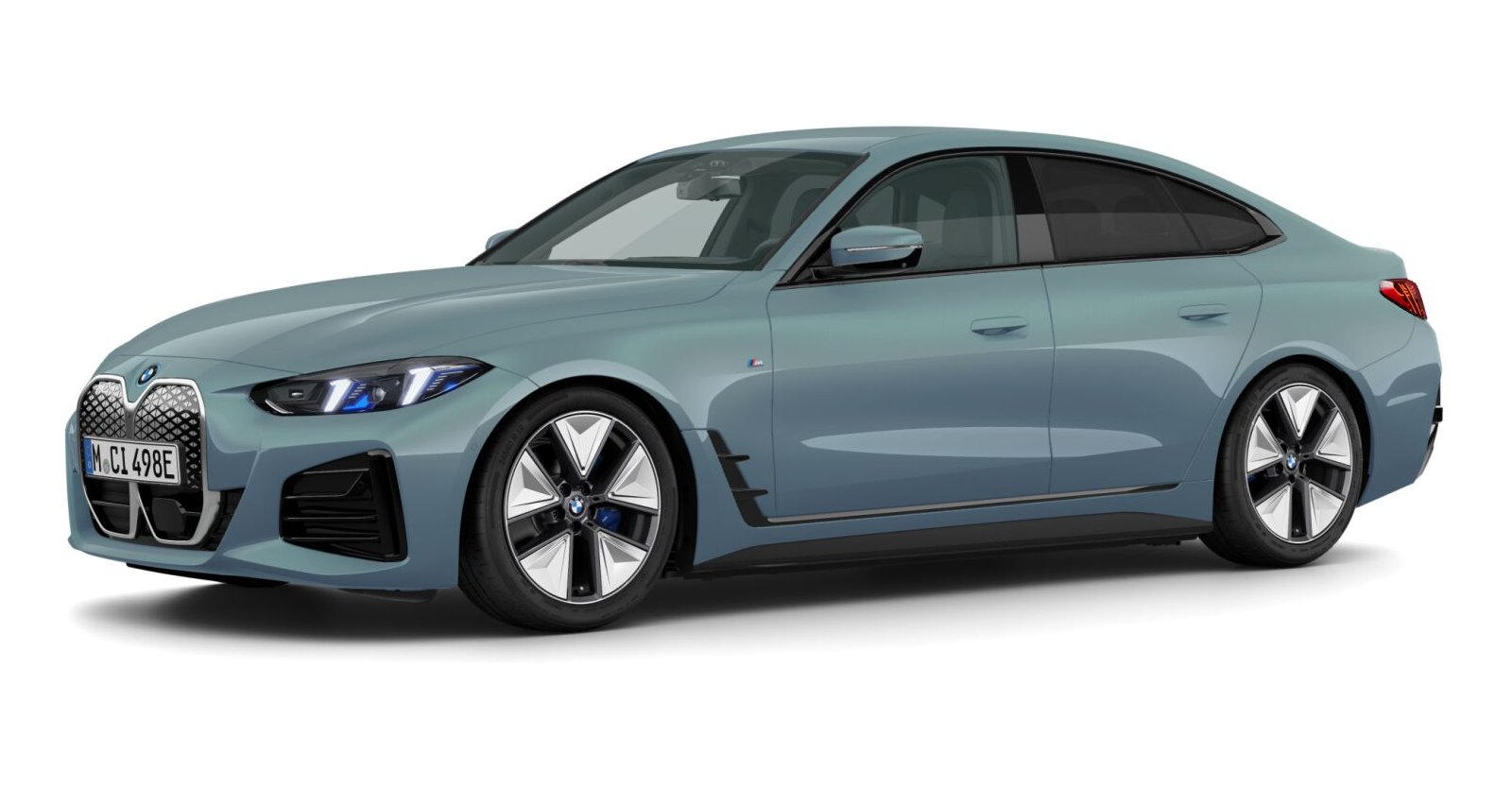BMW i4 eDrive40 Gran Coupé in Green von vorne BMW i4 eDrive40 Gran Coupé in Green von vorne