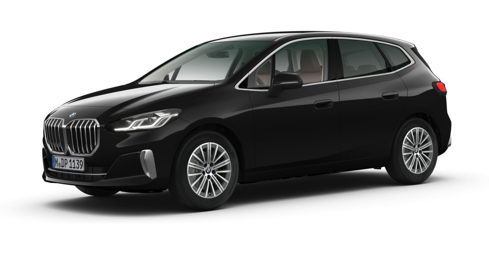 BMW 218d Active Tourer in Black von vorne BMW 218d Active Tourer in Black von vorne