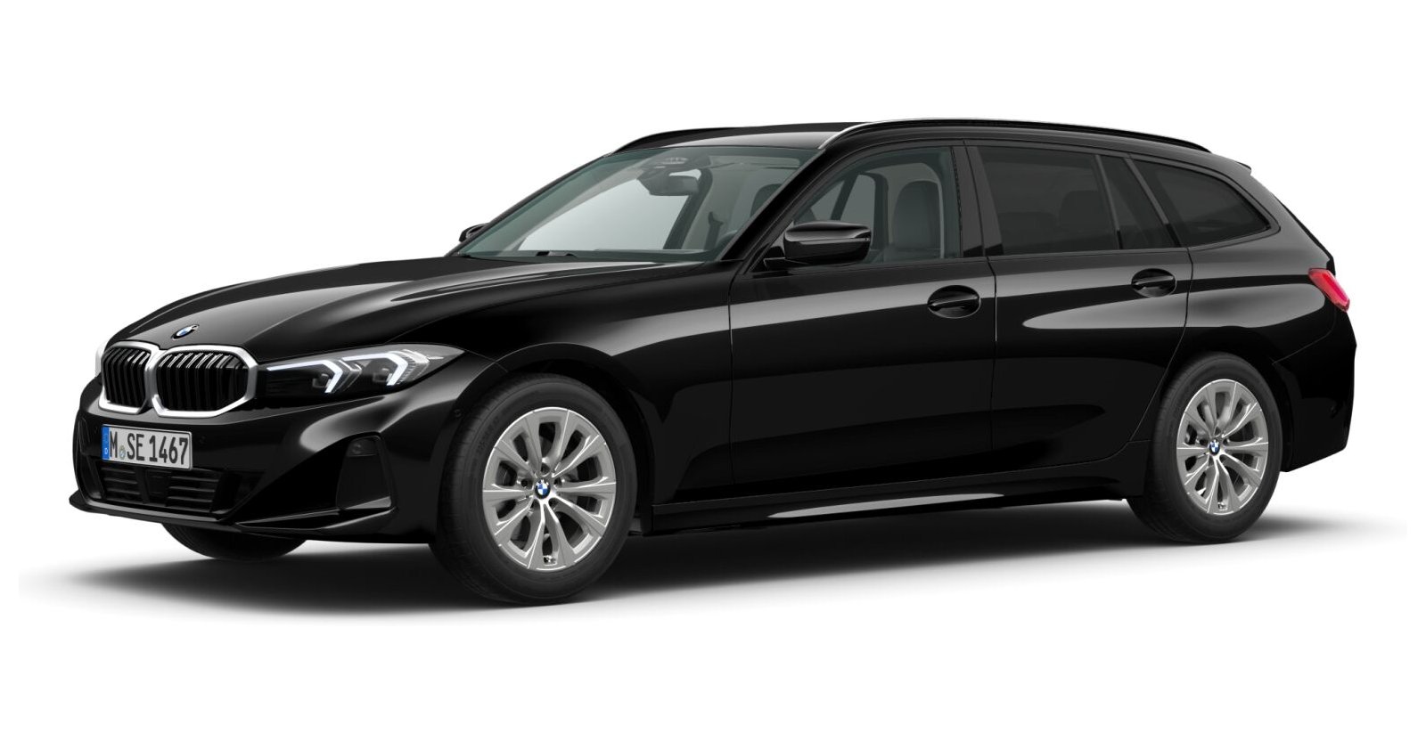 BMW 320d Touring in Black von vorne BMW 320d Touring in Black von vorne