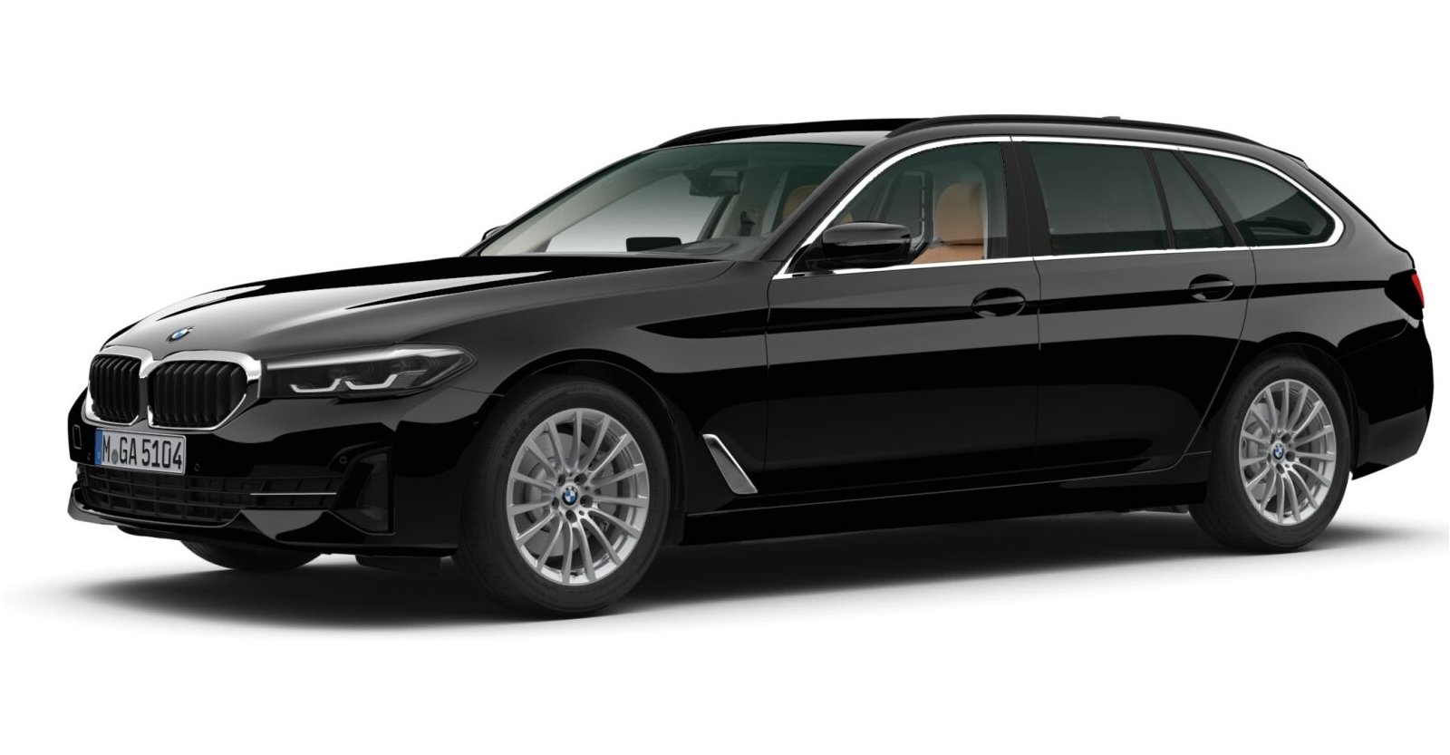 BMW 520d Touring in Black von vorne BMW 520d Touring in Black von vorne