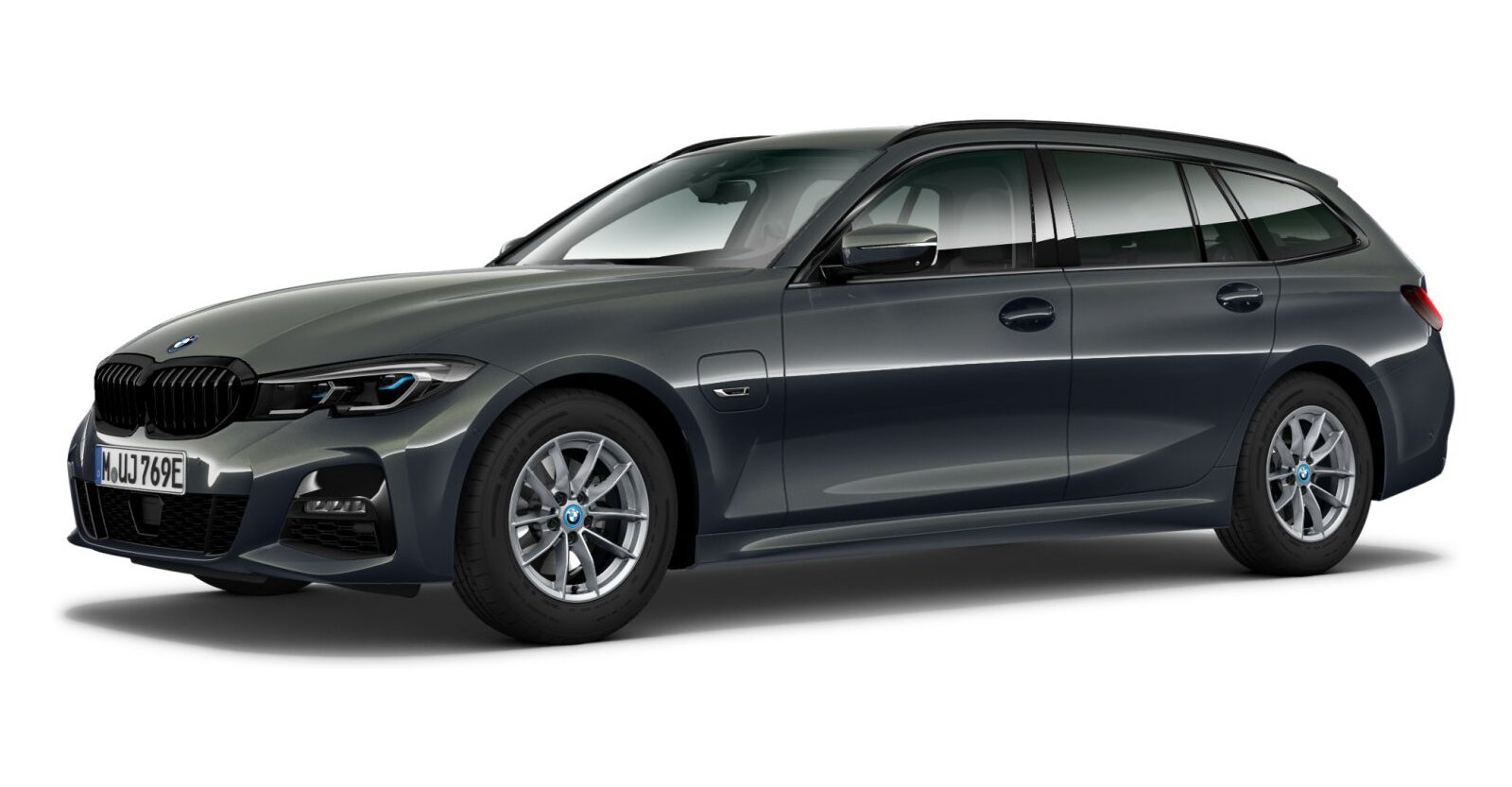 BMW 330e xDrive Touring in Grey von vorne BMW 330e xDrive Touring in Grey von vorne