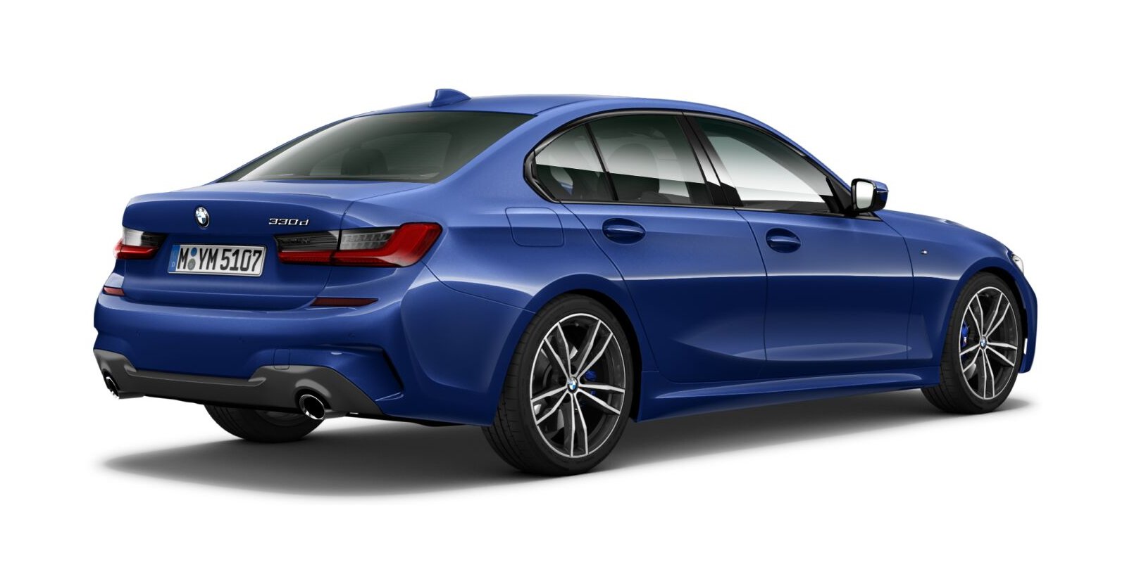 BMW BMW 3er in Blau von hinten BMW BMW 3er in Blau von hinten