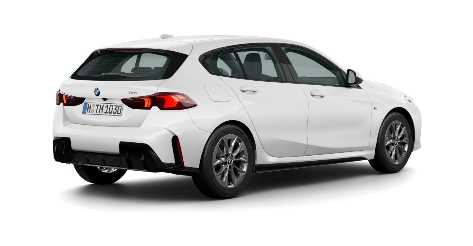 BMW BMW 1er in Weiß von hinten BMW BMW 1er in Weiß von hinten