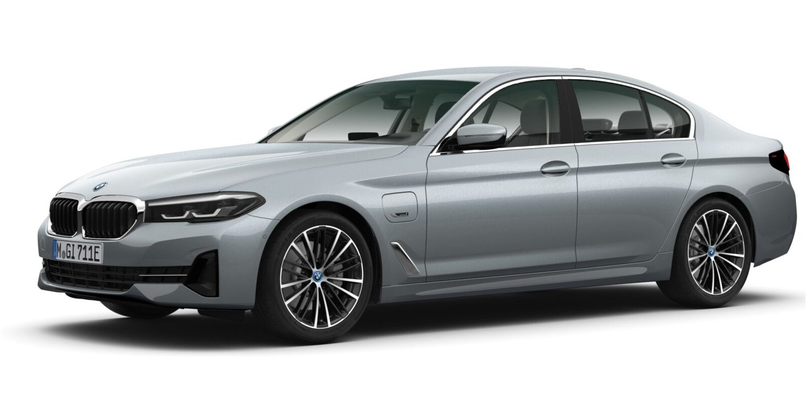 BMW 530e Limousine in Grey von vorne BMW 530e Limousine in Grey von vorne