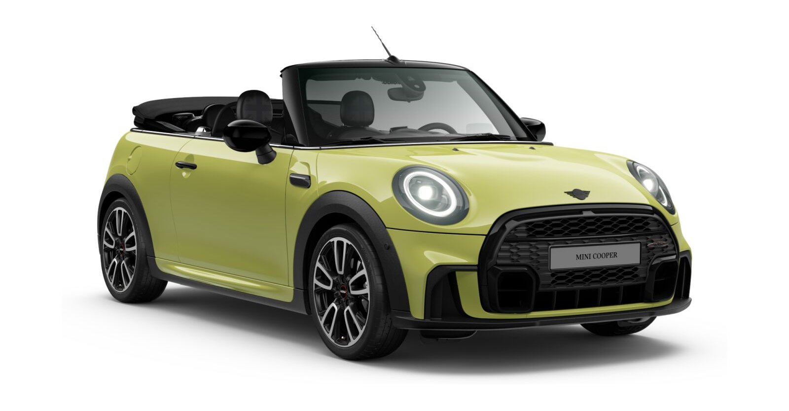 MINI Cooper Cabrio in Gelb von vorne