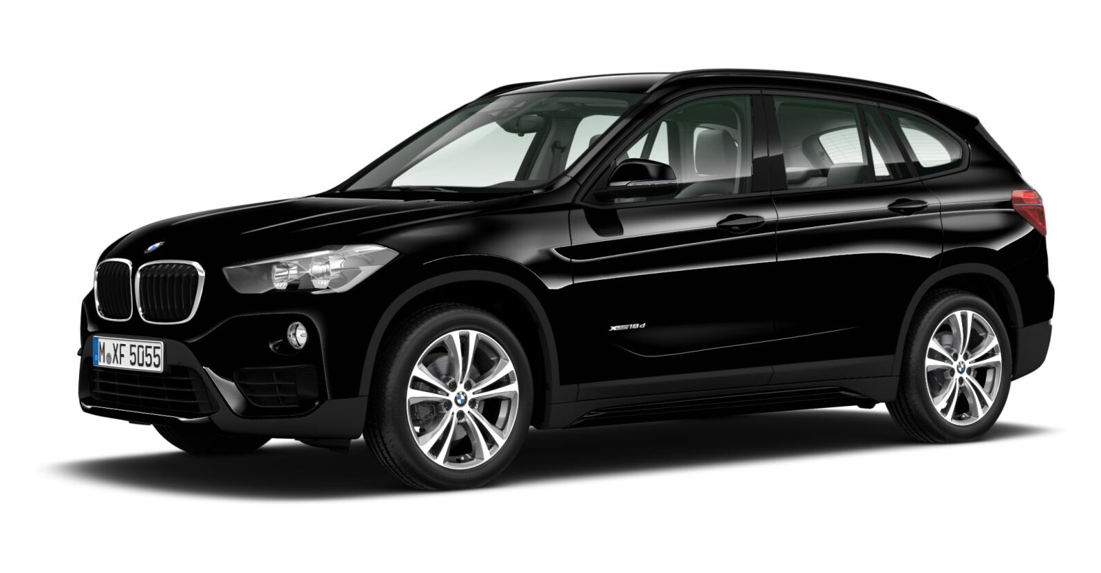 BMW X1 xDrive18d in Schwarz von vorne