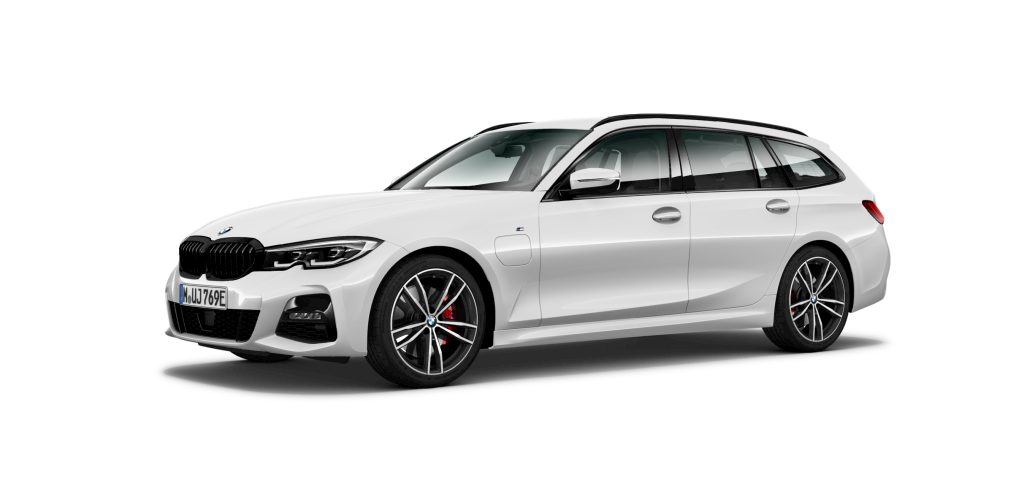 BMW 330e xDrive Touring in Weiß von vorne BMW 330e xDrive Touring in Weiß von vorne