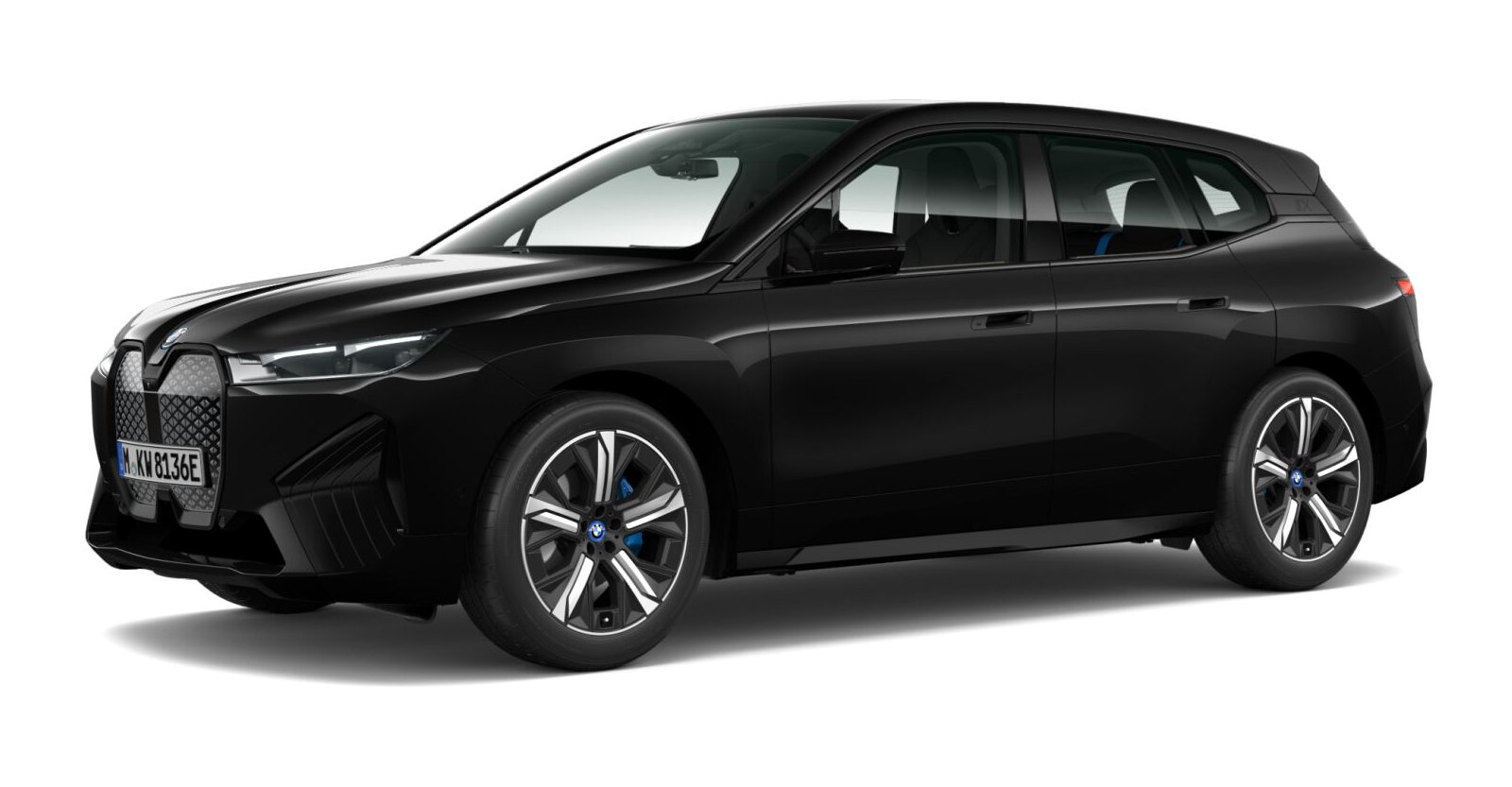 BMW iX xDrive40 in Schwarz von vorne