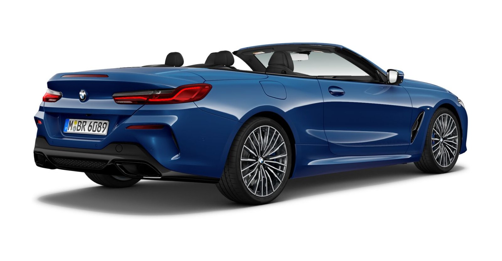 BMW BMW 8er in Blau von hinten
