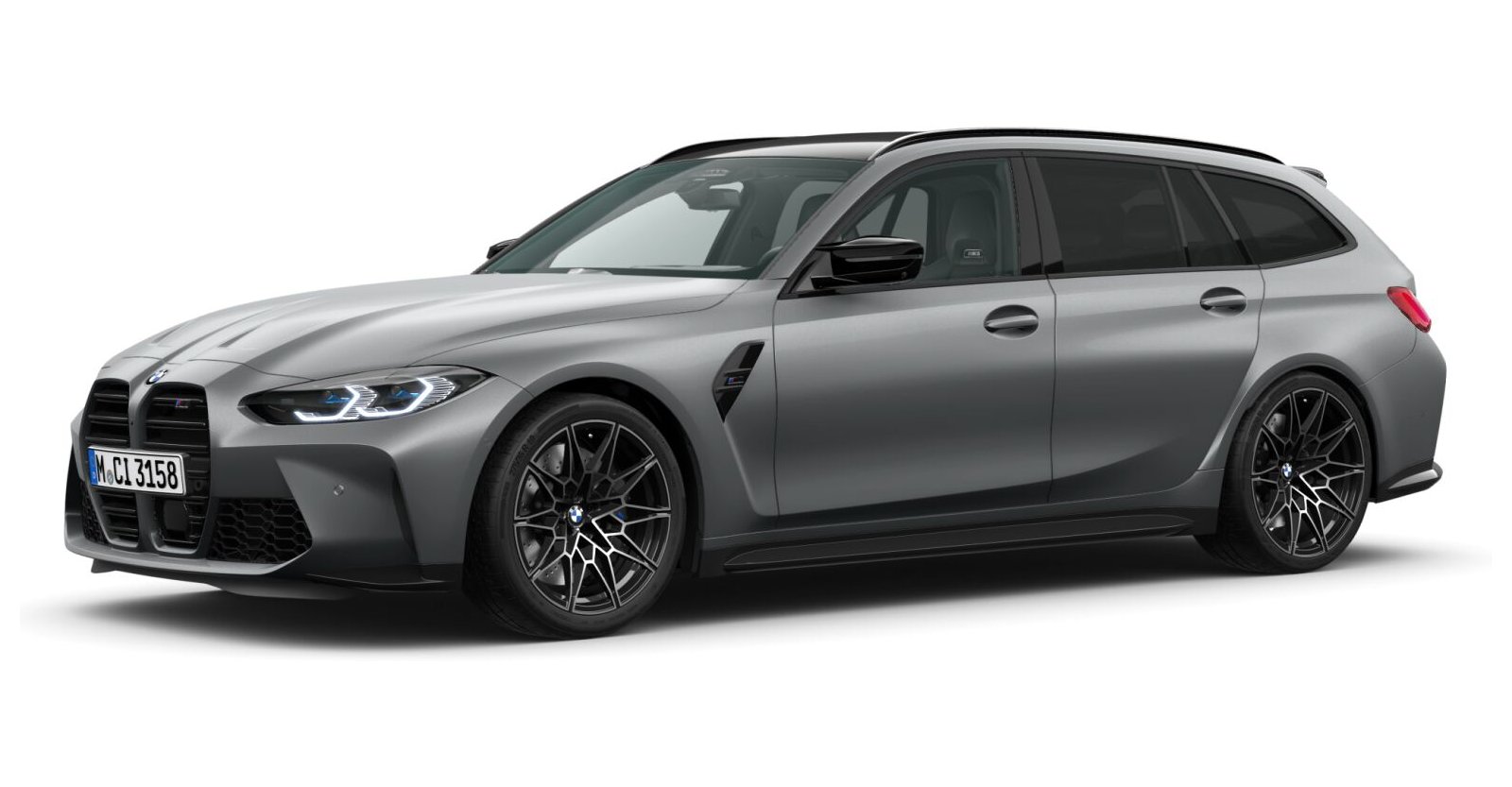 BMW M3 Competition Touring mit M xDrive in Grau von vorne BMW M3 Competition Touring mit M xDrive in Grau von vorne