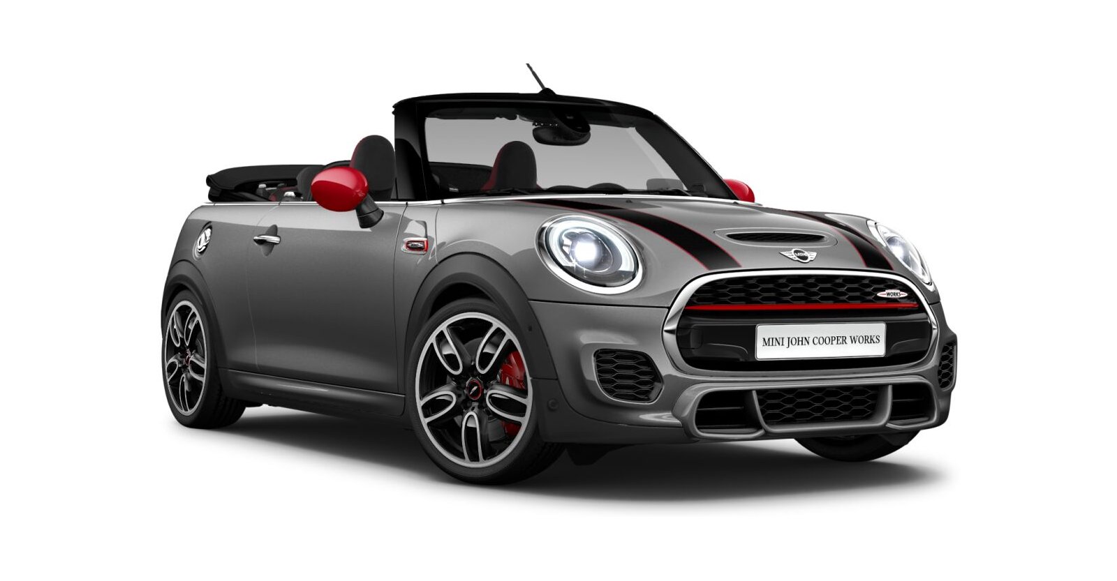 MINI JCW Cabrio in Grau von vorne