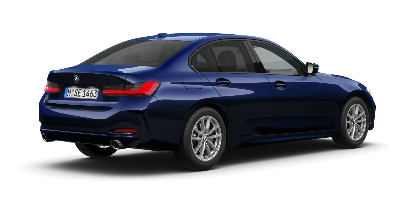 BMW BMW 3er in Blau von hinten BMW BMW 3er in Blau von hinten