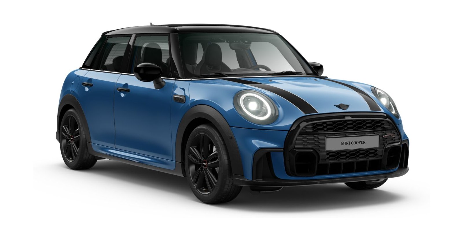 MINI Cooper 5-Türer in Blau von vorne