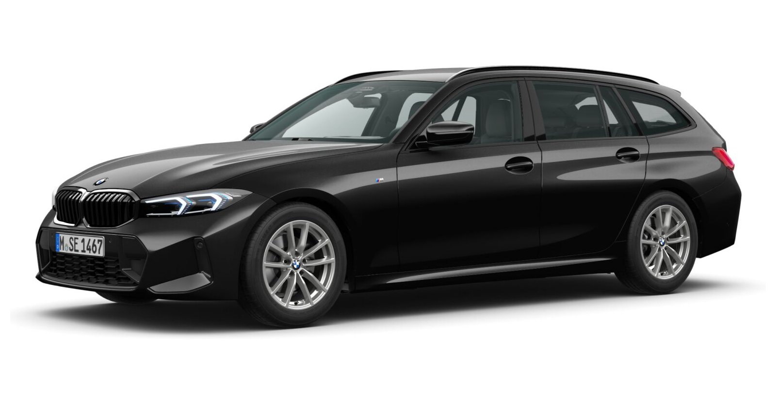 BMW BMW 3er in Schwarz von vorne BMW BMW 3er in Schwarz von vorne