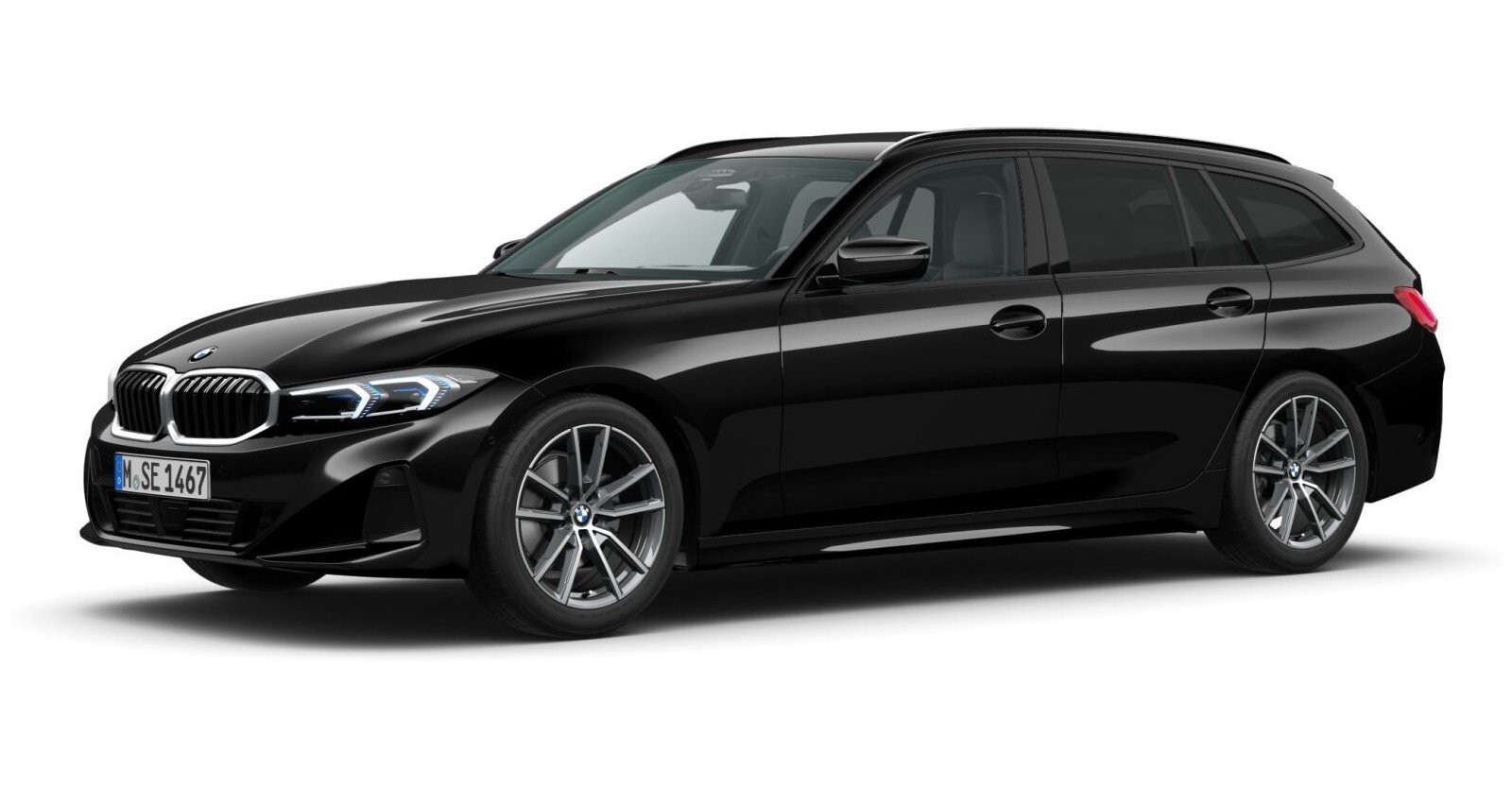BMW BMW 3er in Schwarz von vorne BMW BMW 3er in Schwarz von vorne