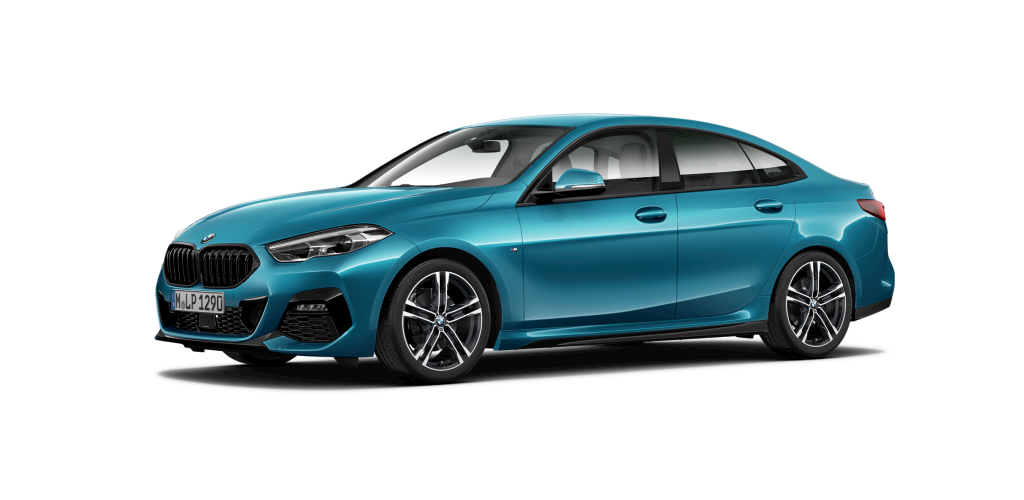 BMW 220i Gran Coupé in Blau von vorne