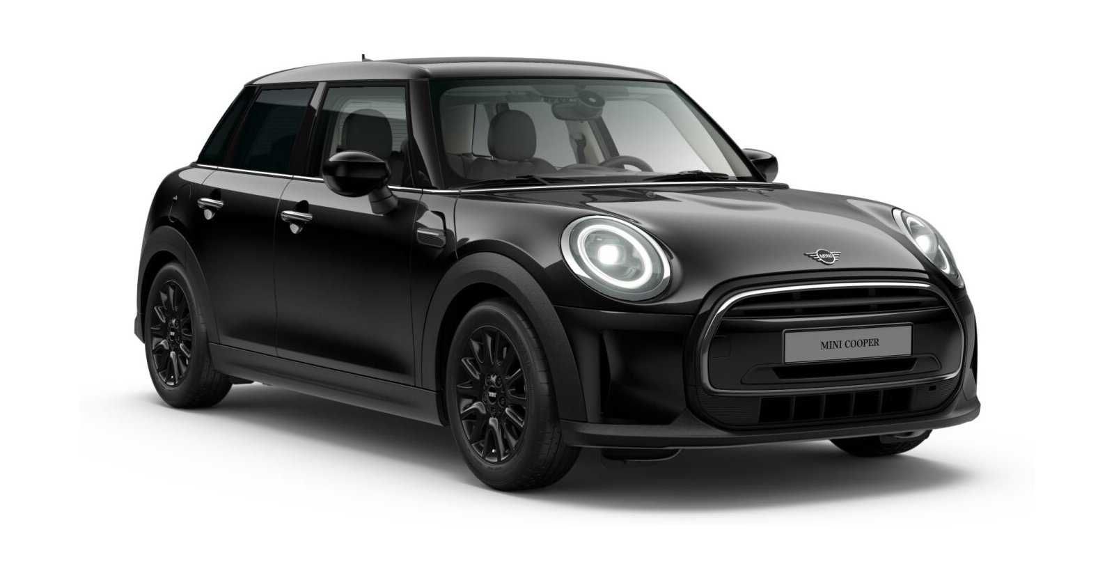 MINI Cooper 5-Türer in Schwarz von vorne