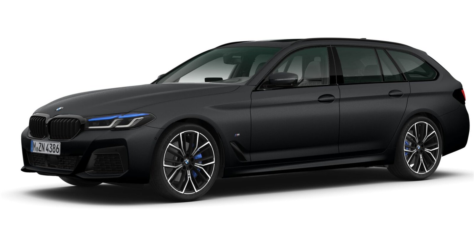 BMW 540d xDrive Touring in Schwarz von vorne