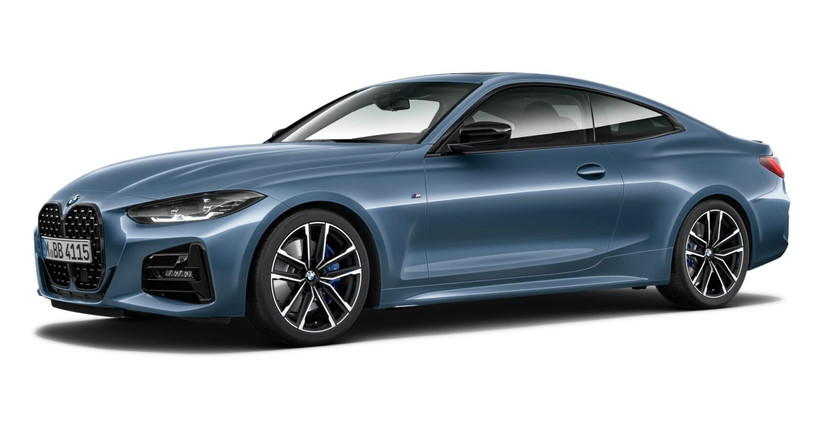 BMW 430i Coupé in Blau von vorne