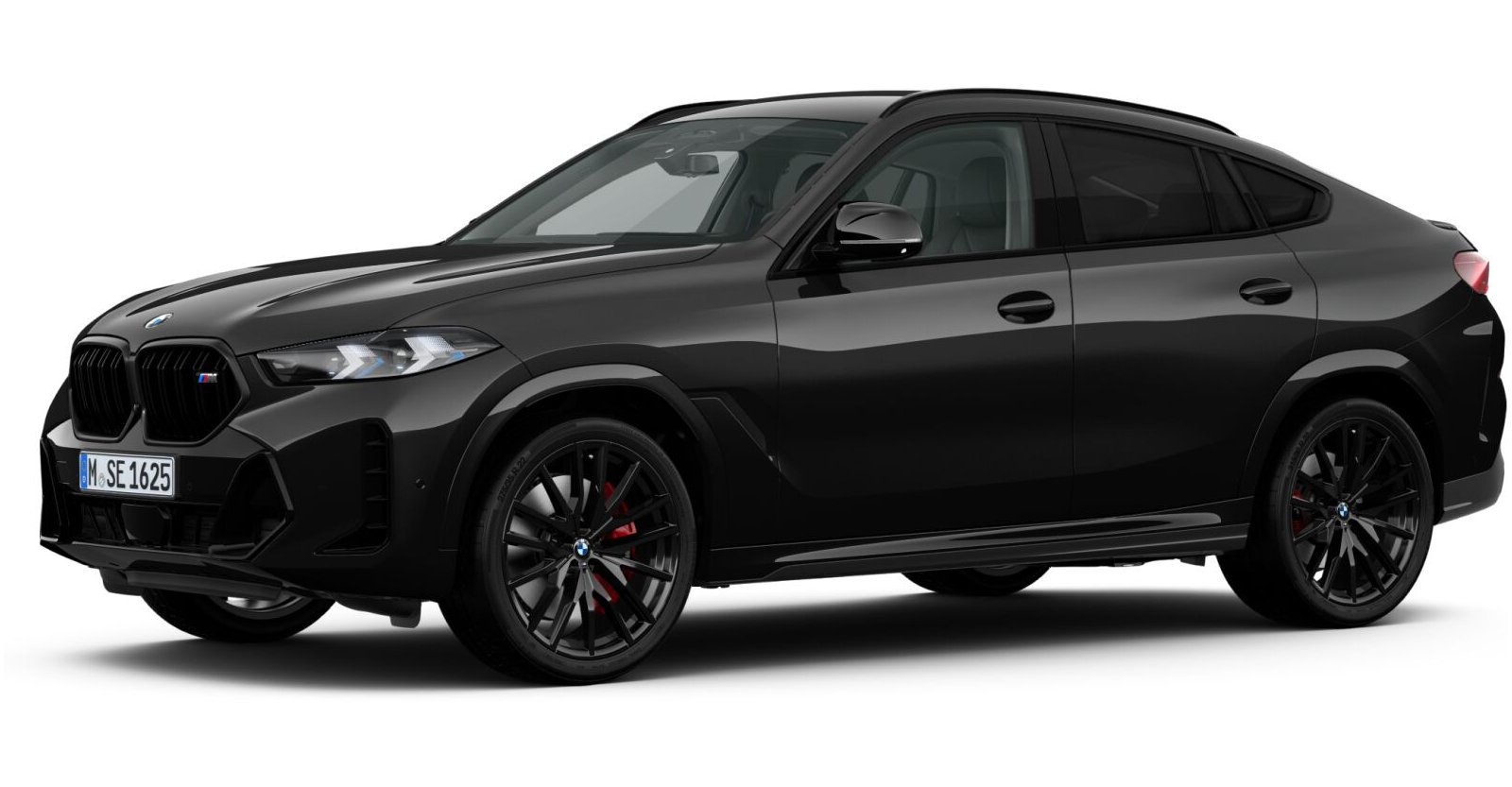 BMW X6 M60i xDrive in Schwarz von vorne BMW X6 M60i xDrive in Schwarz von vorne