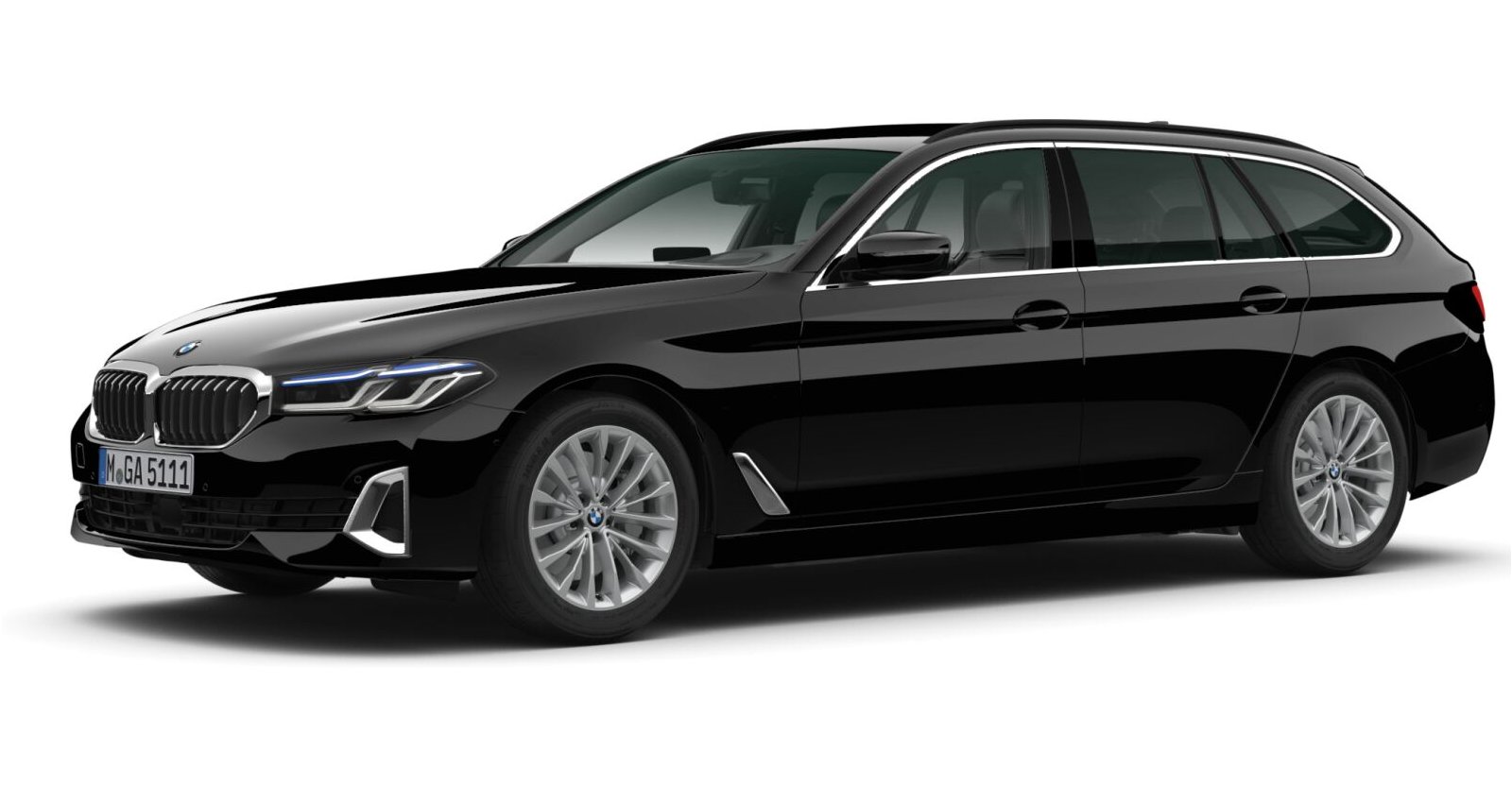 BMW BMW 5er in Schwarz von vorne
