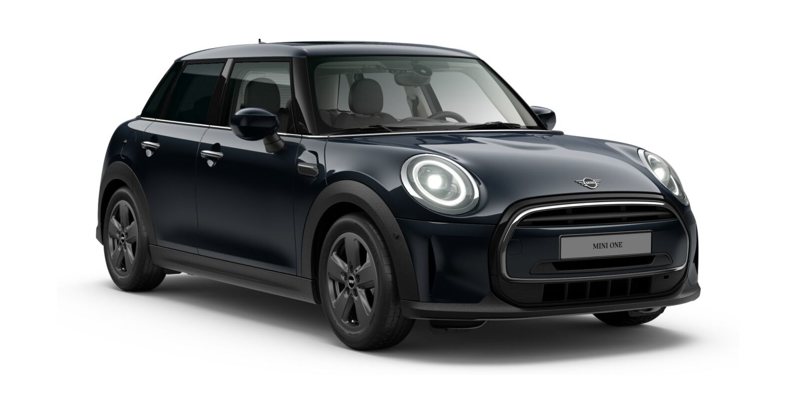 MINI One in Schwarz von vorne