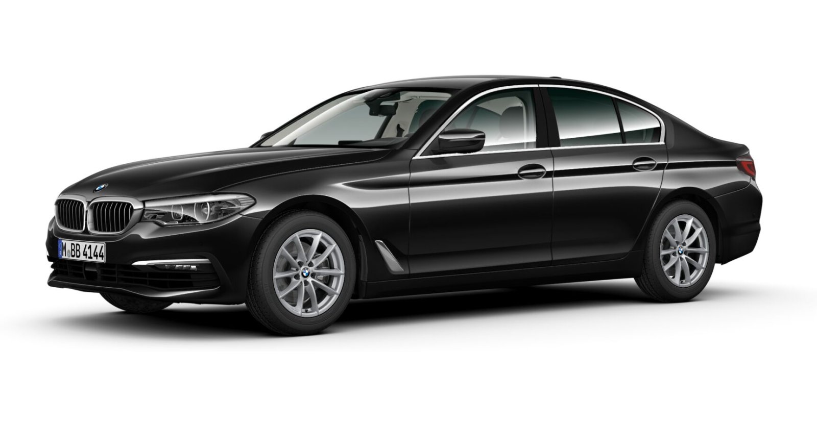 BMW 520d Limousine in Schwarz von vorne
