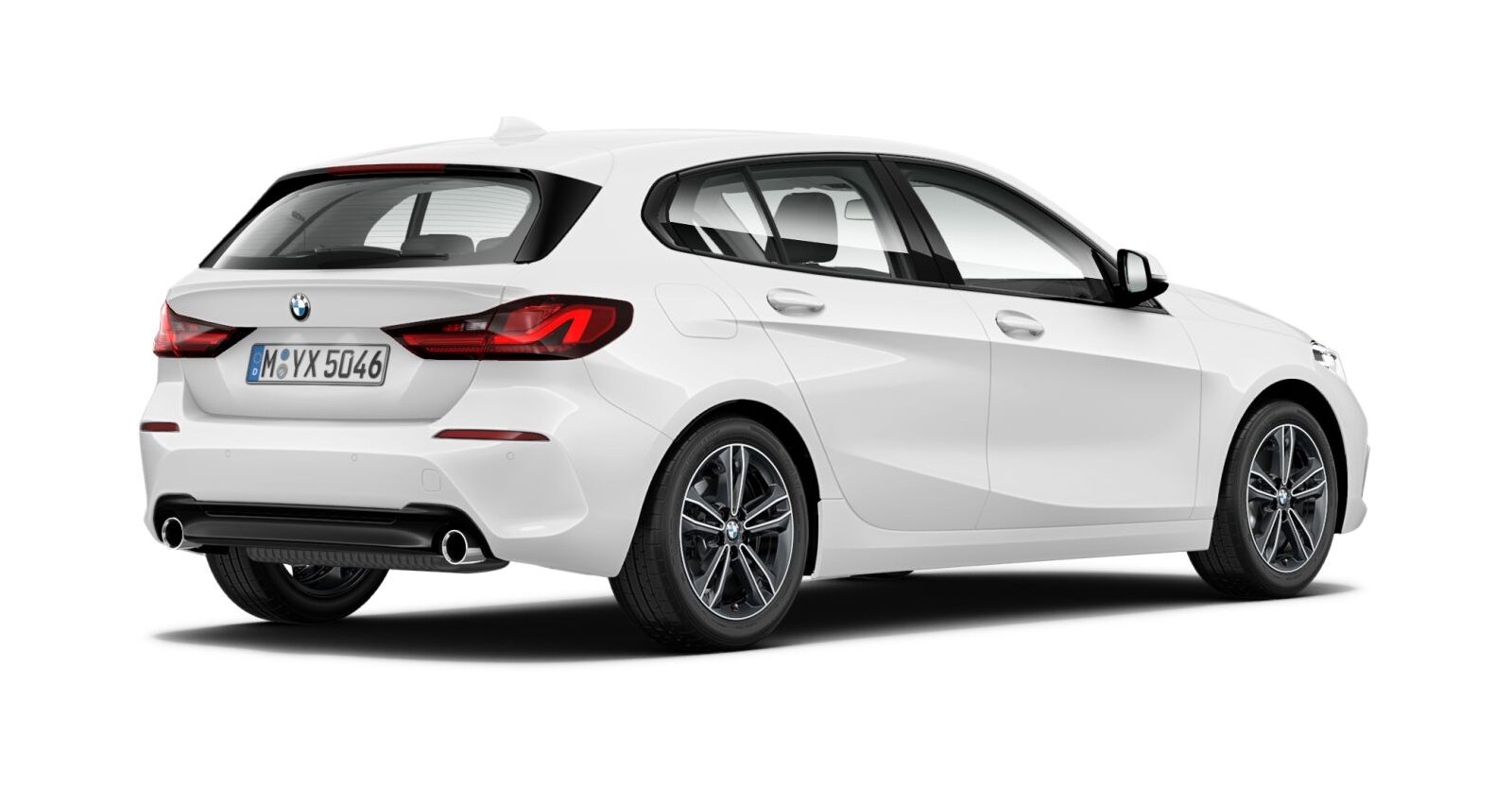 BMW BMW 1er in Weiß von hinten BMW BMW 1er in Weiß von hinten