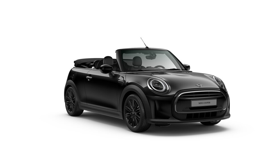 MINI Cooper Cabrio in Schwarz von vorne MINI Cooper Cabrio in Schwarz von vorne
