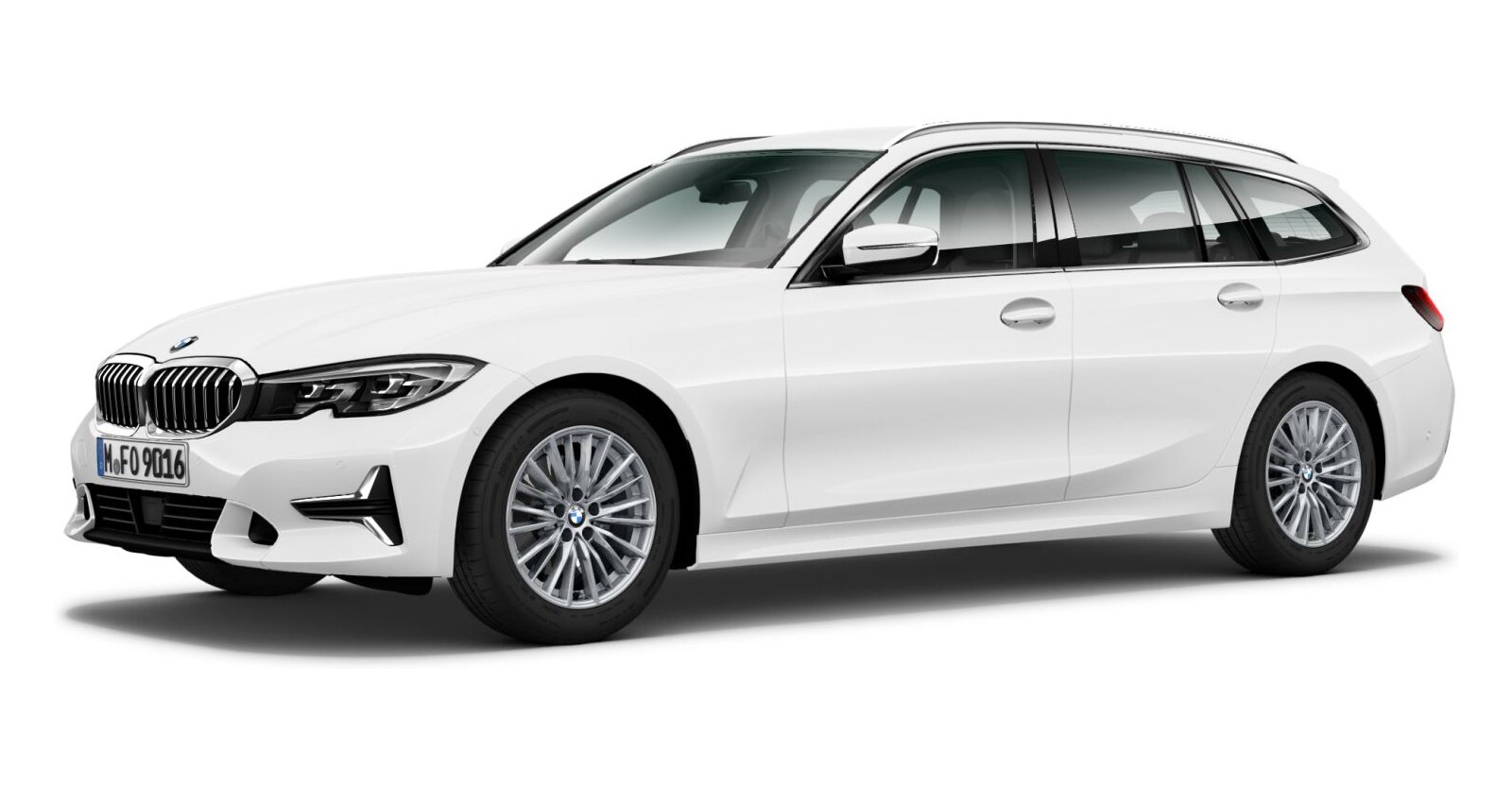 BMW 330d xDrive Touring in Weiß von vorne BMW 330d xDrive Touring in Weiß von vorne